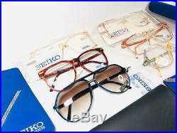 Vintage Seiko Sunglasses Eyeglasses Frames Rare New Old Stock with Case Lot of 6
