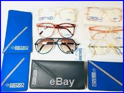 Vintage Seiko Sunglasses Eyeglasses Frames Rare New Old Stock with Case Lot of 6