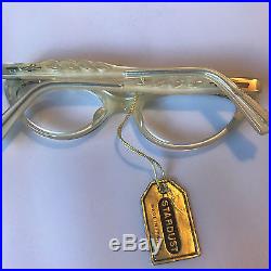Vintage Stardust Off White 1960's Plastic Jeweled Frames NOS Made In France, Ivo