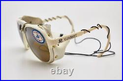 Vintage Sunglasses VUARNET SKILYNX ACIER Leather White Glacier Eyewear Sci