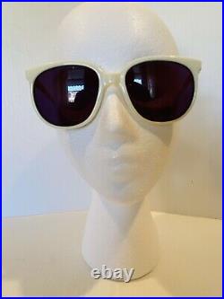 Vintage Sunglasses Vuarnet 002 White Cats Style Frame Blue Lenses
