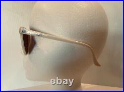 Vintage Sunglasses Vuarnet 002 White Cats Style Frame Blue Lenses