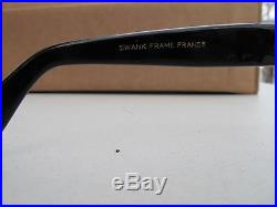 Vintage Swank 44x20 Blue Plastic Exotic Eyewear frame France Cat Eye Detailed