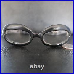 Vintage Swank Opt. France Oval Cateye Frames Black Eyeglasses Glasses