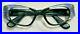 Vintage Swank Optical Cateye Blue Black Made in France 44×20 With Rhinestones