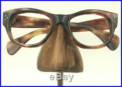 Vintage Swank Tortoise Oval Horn-Rimmed Triple Dot Eyeglasses Frames France