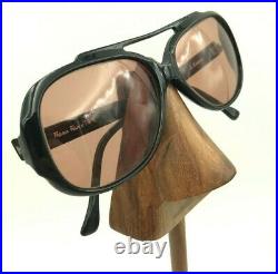 Vintage TWE L. Erard Black Oval Aviator Eyeglasses Sunglasses Frames France