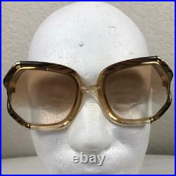 Vintage Ted Lapidus Paris Amber Gold Swirl Tl 10 42 Oversized Square Glasses