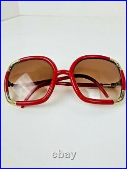 Vintage Ted Lapidus Red Gold Oversized Eyeglasses France FRAMES Sunglasses