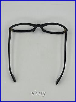 Vintage U/Z French Made Eyeglass Frame Oval Shape Black Size 54-20