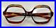 Vintage Woman’s Eyeglass Frame Brown Rhinestones Oval 54×22 France