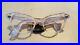 Vintage Woman’s cateye acrylic pink blue clear eyeglass frame thick temple