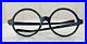 Vintage X-Large Round Black eyeglass frame France 52×18 5.75 George Burns look