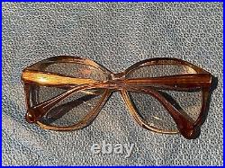 Vintage Yves De Saint Claude 1960s-70s Oversized Womans Brown Eyeglass Frames