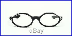 Vintage black 1950s eyeglasses with rhinestones, Swank Mod Babette 44-20 #EG 1-4