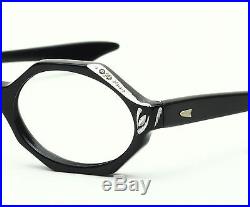 Vintage black 1950s eyeglasses with rhinestones, Swank Mod Babette 44-20 #EG 1-4