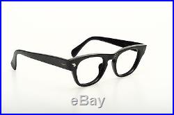 Vintage black 1960s eyeglasses Selecta Straighttop size 46-20mm #EG 1-2