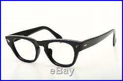 Vintage black 1960s eyeglasses Selecta Straighttop size 46-20mm #EG 1-2