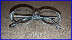 Vintage blue oval rhinestone glasses