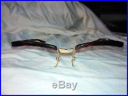Vintage c. 1960 Men's, Amor Browline eyeglasses frame, tortoise/jasper & gold