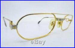 Vintage gold filled eyeglasses frames Cartier PARIS Santos 24KT 53-20 130 France