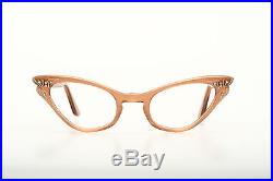 Vintage pointy 1950s eyeglasses Selecta Colette Simili velvet rust 44-22mm EG1-1