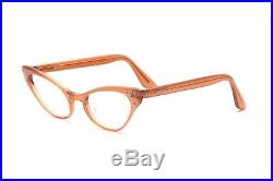 Vintage pointy 1950s eyeglasses Selecta Colette Simili velvet rust 46-22 mm EG7