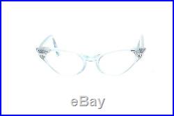 Vintage pointy cat eye eyeglasses velvet blue Colette Simili 44-20mm Selecta D8