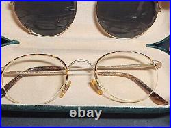Vntg 80s 145MM Guy Laroche Eye Glasses With Tinted Clip Ons (GL 110 YG TRTS)