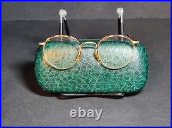 Vntg 80s 145MM Guy Laroche Eye Glasses With Tinted Clip Ons (GL 110 YG TRTS)