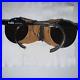 Vtg 1980’s BOLLE Acrylex GLACIER SUNGLASSES France ROUND lens LEATHER blinkers