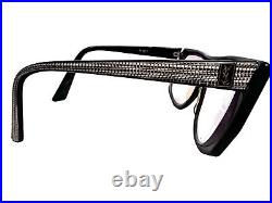 Vtg 60s- 70s YSL Yves Saint Laurent Black/Mosaic Unique Shaped Eyeglass Frames