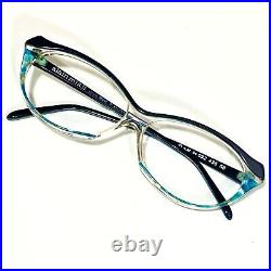 Vtg Alain Mikli Eyeglasses Frames Hand Made in France Clear Turquoise 092 495 58