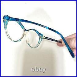 Vtg Alain Mikli Eyeglasses Frames Hand Made in France Clear Turquoise 092 495 58