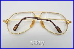 Vtg CARTIER Vendome Santos Gold Aviator Rx Eyeglasses Frames 5914 A520