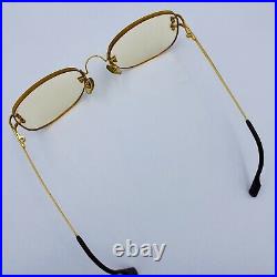 Vtg Cartier Big C Rimless Eyeglass Frames 18k Gold 135mm Model 193878 France
