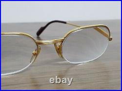 Vtg Cartier Must Ascot Glasses Eyeglasses Semi Rimless Half Rim Frame Sunglasses