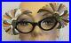 Vtg Fabulous French jeweled carved PEACOCK EYEGLASS FRAMES newithold carved