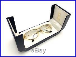 Vtg Fred Paris Force 10 Alize Eyeglass Frames Eyewear 22K Gold-Plated With Case