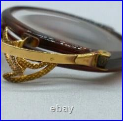 Vtg French 18K Gold Pince Nez Spectacles Folding Eyeglasses Maison Maquet Case