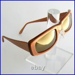 Vtg New Wave 80s CLAUDE MONTANA for Alain Mikli Brown MIRRORED SUNGLASSES France
