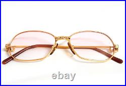 Vtg Rare 1989 Cartier Panthere P. M. Eyeglasses Gold 22k Shadow Pink Sunglasses