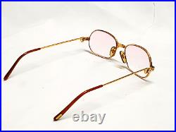 Vtg Rare 1989 Cartier Panthere P. M. Eyeglasses Gold 22k Shadow Pink Sunglasses