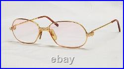 Vtg Rare 1989 Cartier Panthere P. M. Eyeglasses Gold 22k Shadow Pink Sunglasses