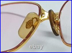 Vtg Rare 1989 Cartier Panthere P. M. Eyeglasses Gold 22k Shadow Pink Sunglasses