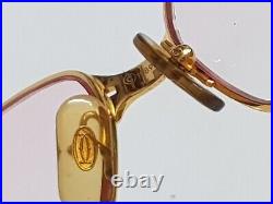 Vtg Rare 1989 Cartier Panthere P. M. Eyeglasses Gold 22k Shadow Pink Sunglasses