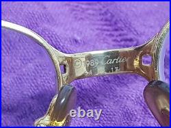 Vtg Rare 1989 Cartier Panthere P. M. Eyeglasses Gold 22k Shadow Pink Sunglasses