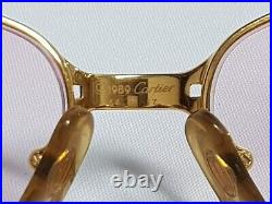 Vtg Rare 1989 Cartier Panthere P. M. Eyeglasses Gold 22k Shadow Pink Sunglasses