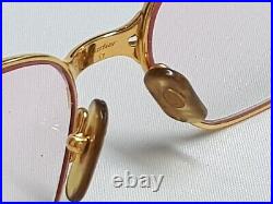 Vtg Rare 1989 Cartier Panthere P. M. Eyeglasses Gold 22k Shadow Pink Sunglasses