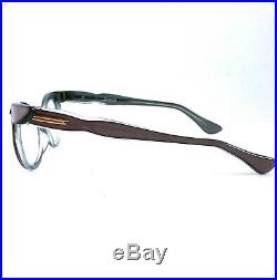 Vtg SELECTA Cat Eye Eyeglasses Frames Mauve Gray Gold Star Details 60s 48-20-140